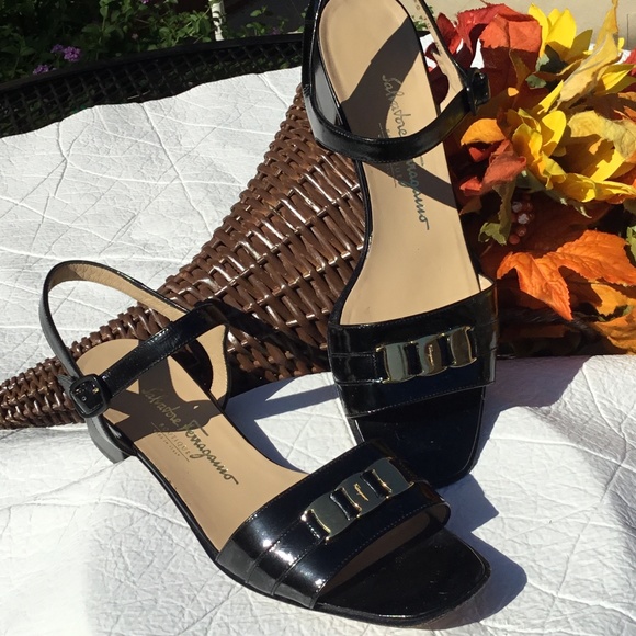 Salvatore Ferragamo Shoes - Vtg Salvatore Ferragamo Patent Leather Heel